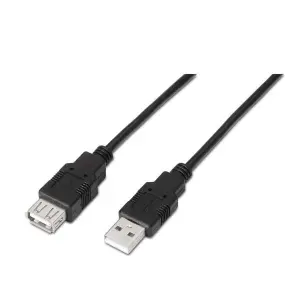 Aisens Cable USB 2.0 Tipo A/M - A/H Negro 1.0M