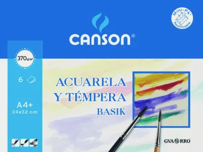 Canson Minipack Acuarela y Témpera Basik 6 Hojas 24x32cm