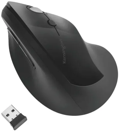 Kensington Pro Fit Ergo Ratón Vertical Inalámbrico 2.4GHz 1600dpi 5 Botones Negro