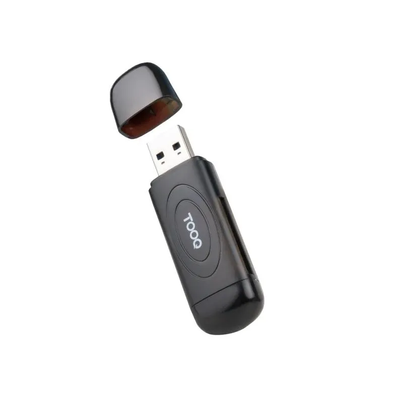 Tooq Lector de Tarjetas USB-A 3.0 Compatible con SD, Micro SD y TF - Negro