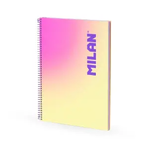 Milan Cuaderno Espiral A4 90H 95Gr Cuadrícula 5X5 Tapa Dura Sunset Amarillo