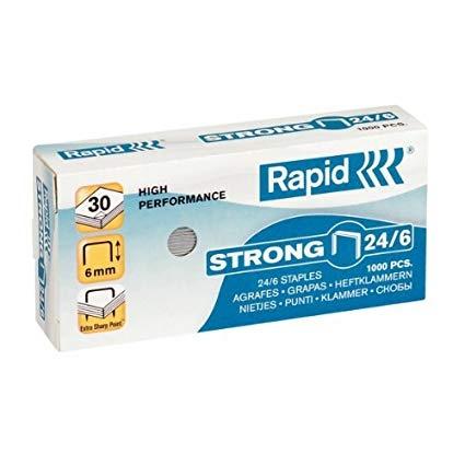 Rapid Grapas Strong 24/6 Galvanizadas -Caja De 1000-