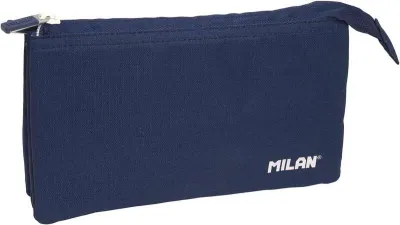 Milan Estuche Portatodo 5 Compartimentos Tejido Resistente 22x12x4cm Color Azul Oscuro