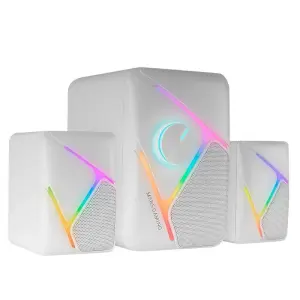 Mars Gaming Altavoces 2.1 RGB Dinámico 35W 3D Surround Blancos USB Jack 3.5