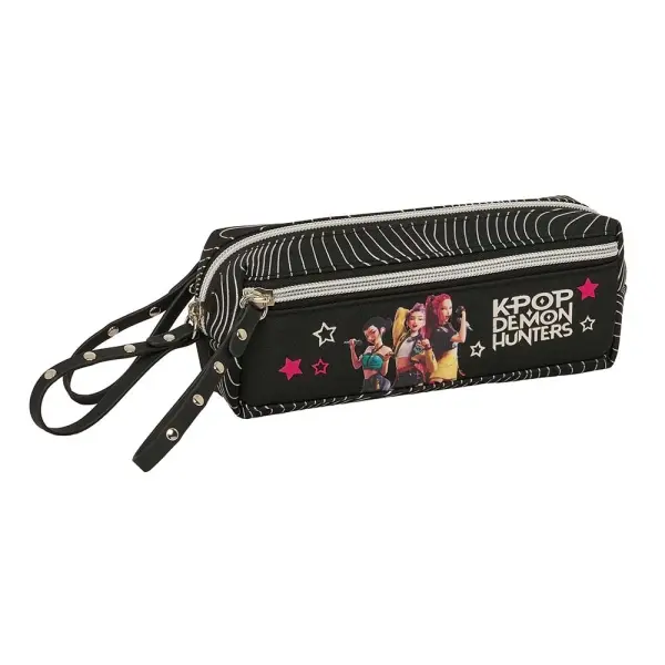 Safta Portatodo K-Pop Demon Hunters Compacto 3 Compartimentos 22x8.5x6cm Negro