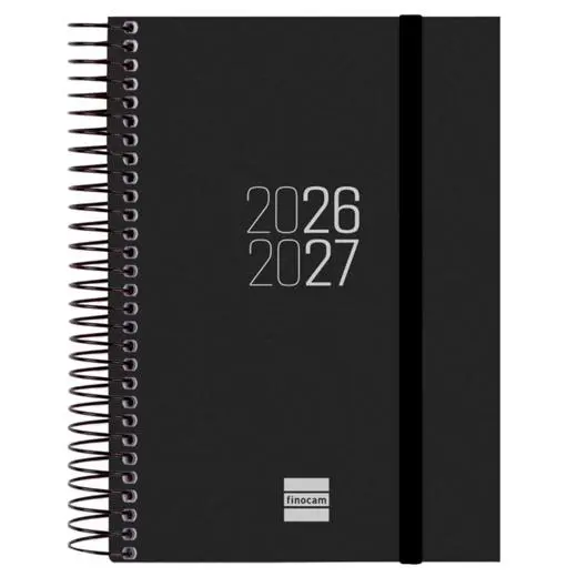 Finocam Agenda Espir Para Estudiantes Espiral E8-120X171Mm 1Dp Negro Curso 2026-2027