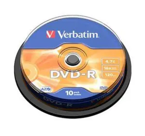 Verbatim DVD-R 4.7GB 16X 10 Pack Spindle Superficie Mate Plata