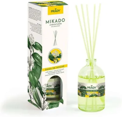 Prady Ambientador Mikado Dama de Noche 100ml con Varitas Difusoras de Cristal