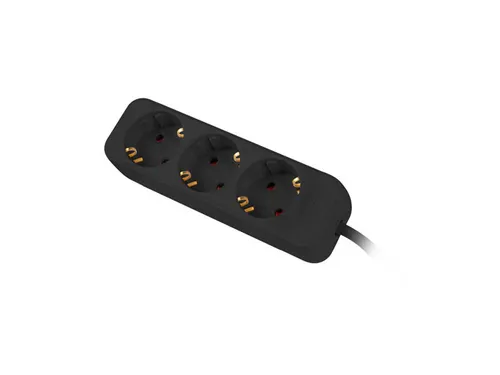 Lanberg Base Múltiple 1,5 M con 3 Salidas AC Interior Negro