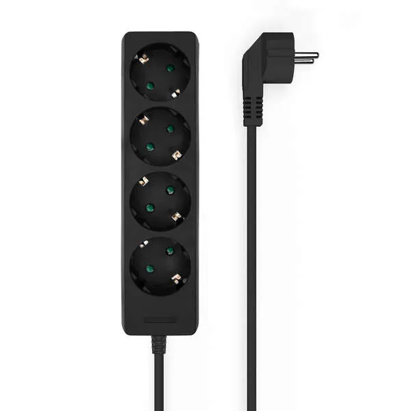 Aisens Regleta De Enchufes 4 Tomas Sin Interruptor 1.4M Negro
