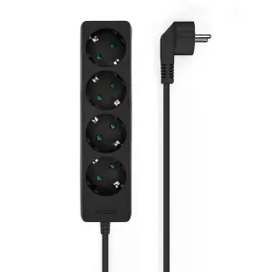 Aisens Regleta De Enchufes 4 Tomas Sin Interruptor 1.4M Negro