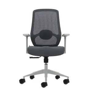 Oqonos Cherg 003 Silla de Oficina Ergonomica con Soporte Lumbar y Respaldo de Malla - Gris