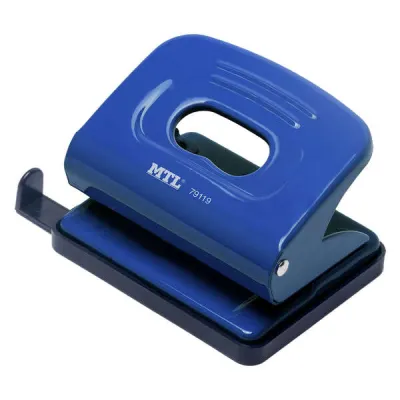 Dohe Taladro Perforador Metálico Hasta 16 Hojas con Guía y Depósito Color Azul