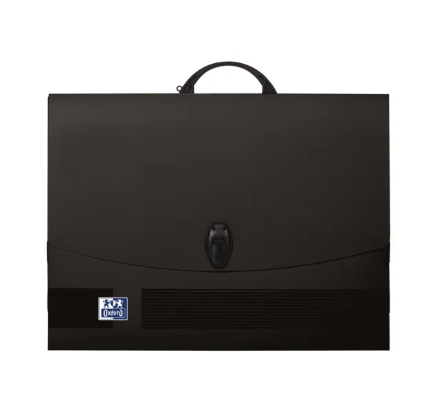 Oxford Carpeta De Dibujo A3 Con Cierre Y Asa Negra - Tamaño A3 - Cierre Seguro - Asa Resistente - Diseño Elegante