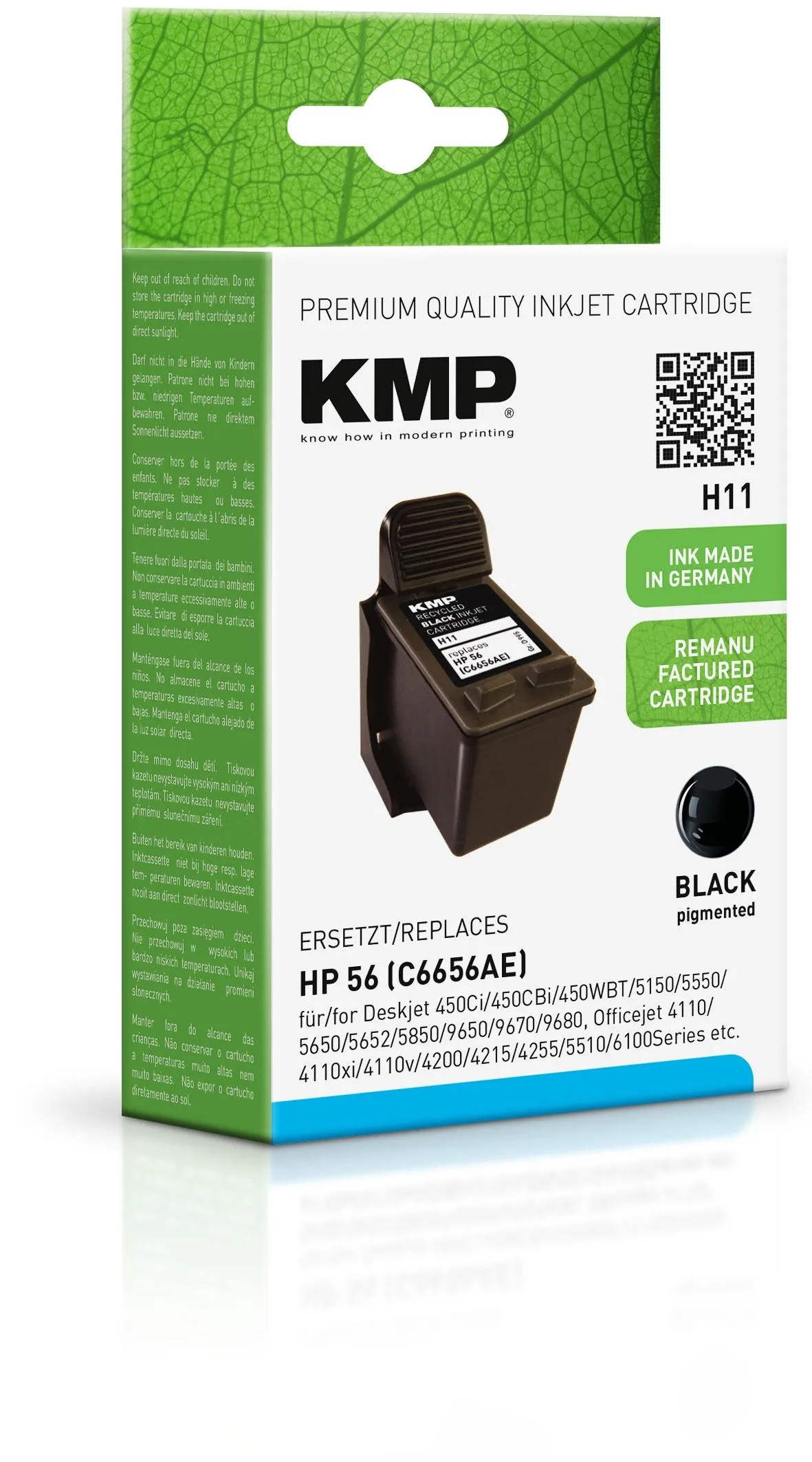 Tinta Kmp Negro Deskjet 450Ci  Cbi  Wbt  5150  5550  5650  5652  5850  9650  9670  9680  Officejet 4110  Xi  V  4200  4215  4255  5510  6100 Series  6110  Photosmart 7260  7450  7550  7660  7760  7960  P7150  7350 - Nº 56
