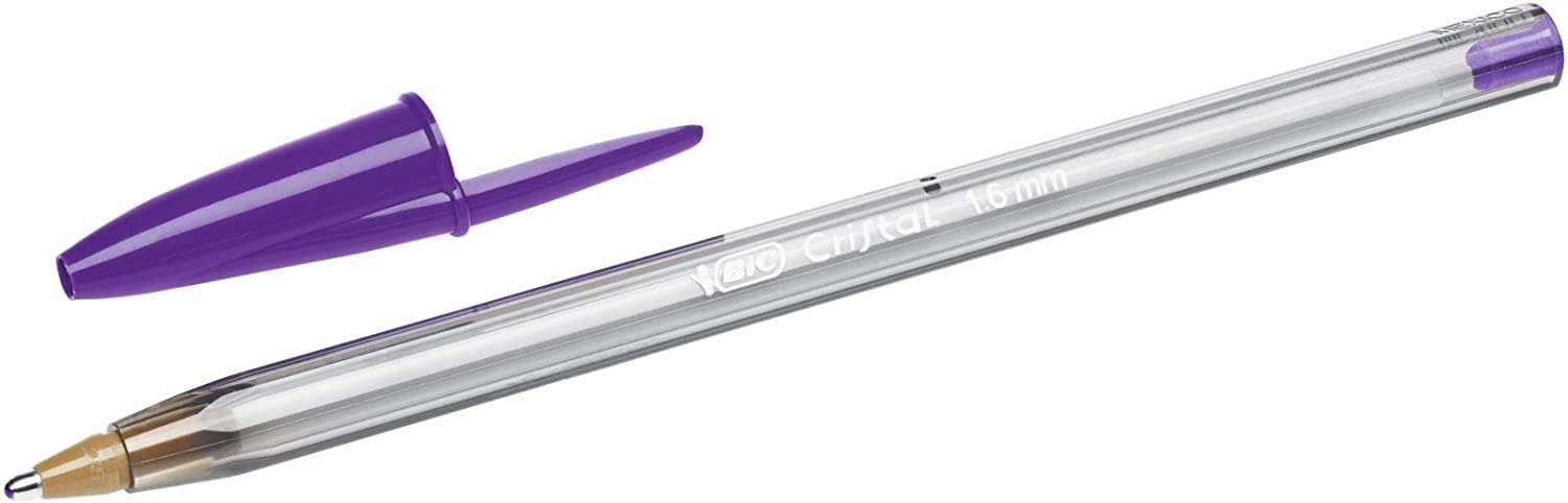 Bic Cristal Fun Boligrafo De Bola - Punta Gruesa De 1.6Mm - Tinta Con Base De Aceite - Color Morado