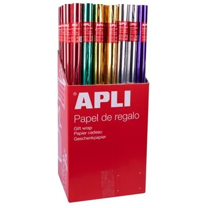 Apli Papel De Regalo Metalizado Rollo 70Cm X 2M Colores Surtidos