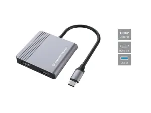 Conceptronic Docking USB-C DONN013 con 2x HDMI y Carga 100W