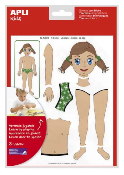 Apli Gomets Temáticos El Cuerpo - 156 Adhesivos Removibles para Identificar Partes del Cuerpo