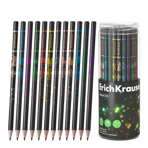ErichKrause Lápiz de Grafito HB - Cuerpo Redondo - Colores Surtidos - Fácil Difuminado
