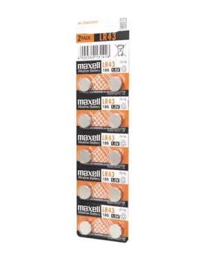 Maxell Pilas LR43 1.5V Blister de 10 Unidades