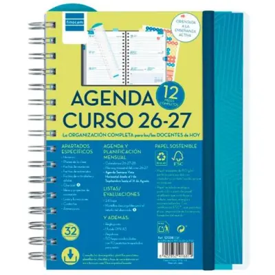 Finocam Agenda Escolar 26/27 Semana Vista Horizontal 155x212mm Color Azul