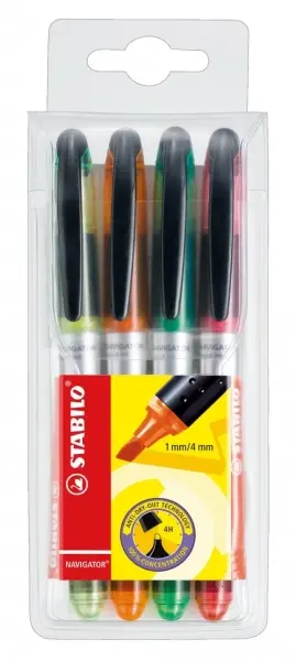 Stabilo Marcador Fluorescente Navigator Surtido Blíster 4 Unidades
