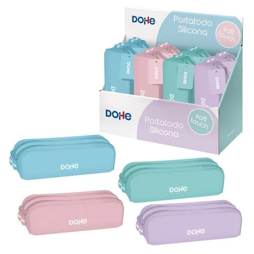 Dohe Portatodo Doble Serenity 200X60X70Mm Silicona Soft Touch C/Surtidos Pastel Expositor 8 Ud