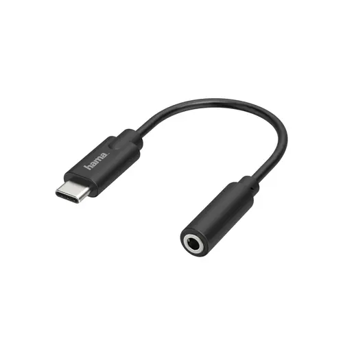 Hama Adaptador de Audio USB-C Macho a Jack Hembra 3.5mm Estéreo Negro