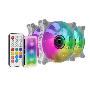Mars Gaming Kit 3 Ventiladores Internos ARGB MF-3D 12x12cm Efecto Espejo Infinito