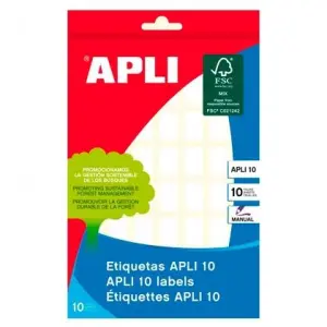 Apli Etiquetas Adhesivas 12X18mm Escritura Manual C/Romos 56 X 10H Blancas