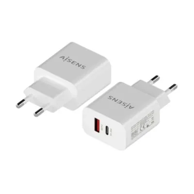 Aisens Cargador 20W USB-C PD3.0 y USB-A QC3.0 Blanco