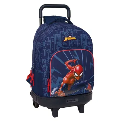 Safta Mochila Spider-Man con Carro Extraíble, 33L, 330x220x450mm, Azul Marino