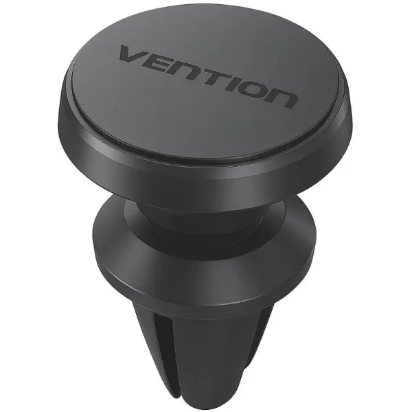 Vention Soporte Magnetico de Smartphone para Coche - Fijacion con Pinza - Aleacion de Aluminio - Silicona - Color Negro