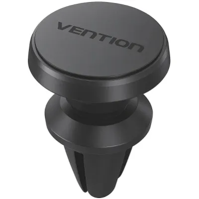 Vention Soporte Magnetico de Smartphone para Coche - Fijacion con Pinza - Aleacion de Aluminio - Silicona - Color Negro