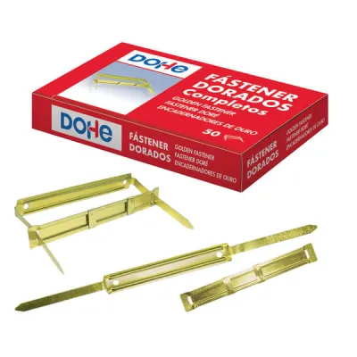 Dohe Caja de 50 Fasteners Metálicos Dorados para Encuadernaciones de 80mm