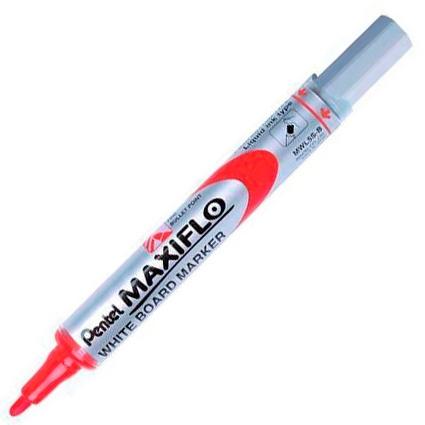 Pentel Marcador Pizarra Blanca Maxiflo Mwl-5S Rojo Caja 12 Ud