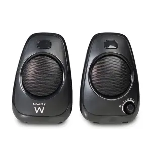 Ewent Altavoces Estereos de Sobremesa de 10W - Alimentacion USB - Jack de 3.5mm - Control de Volumen - Color Negro