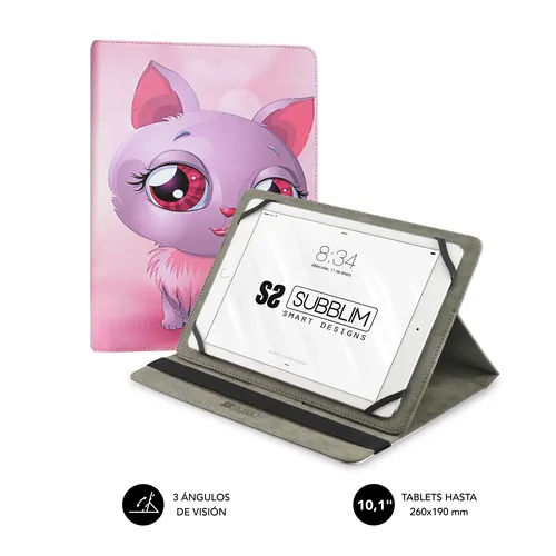 Subblim Funda Universal para Tablet de 9,6" a 11" con Soporte Antideslizante y Posición de Visión
