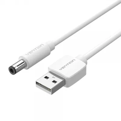 Vention Cable Alimentación USB-A Macho a DC 5.5mm Macho 0.5m Blanco