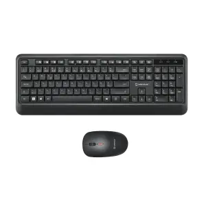 Unykach UK39 Pack de Teclado Inalambrico Compacto + Raton Inalambrico 1600dpi, 3 Botones, Uso Ambidiestro - Disposicion Portuguesa QWERTY PT - Color Negro