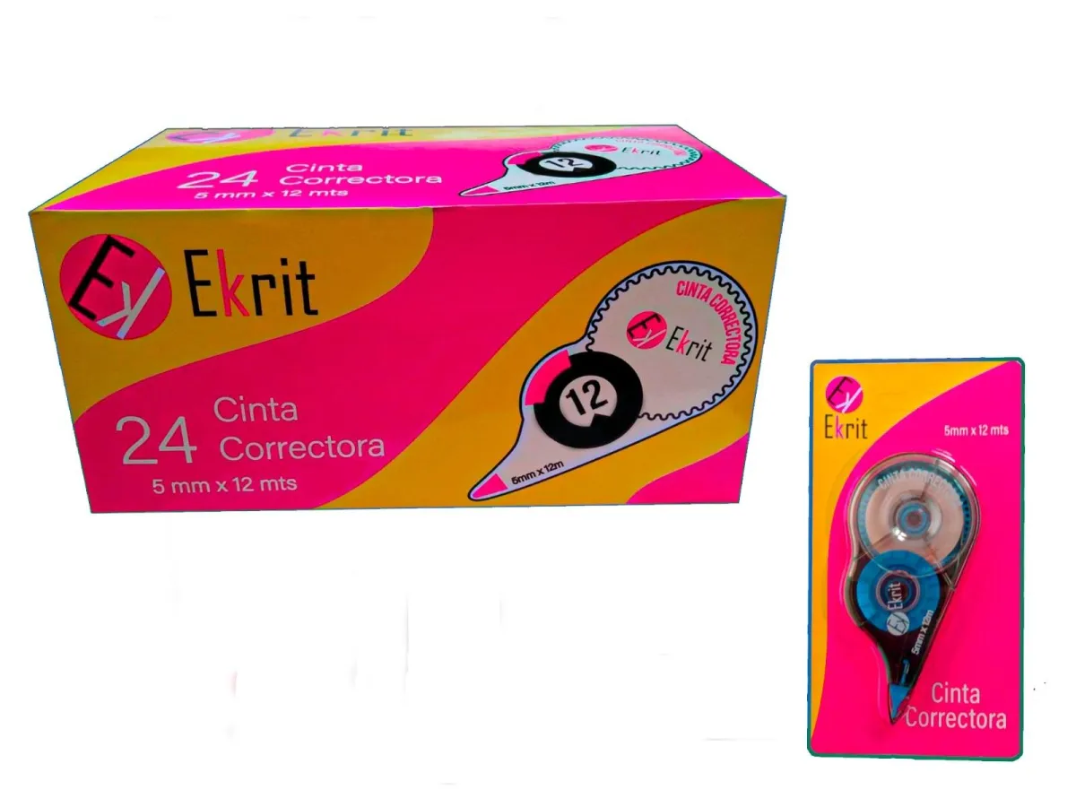Ekrit Cinta Correctora 5Mm X 12M Blister - Solución Perfecta