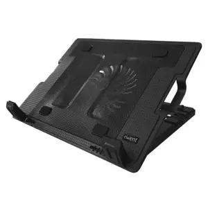Ewent Soporte Para Portátil Con Ventilador Silencioso Hasta 17" Y 2 Puertos USB Negro