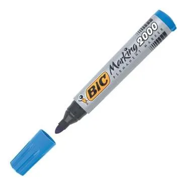 Bic Marcador Permanente Marking 2000 Punta Redonda Azul Caja 12 Unidades