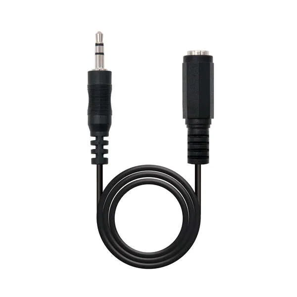 Nanocable Cable Audio Estéreo Jack 3.5mm Macho a Hembra 5m Negro