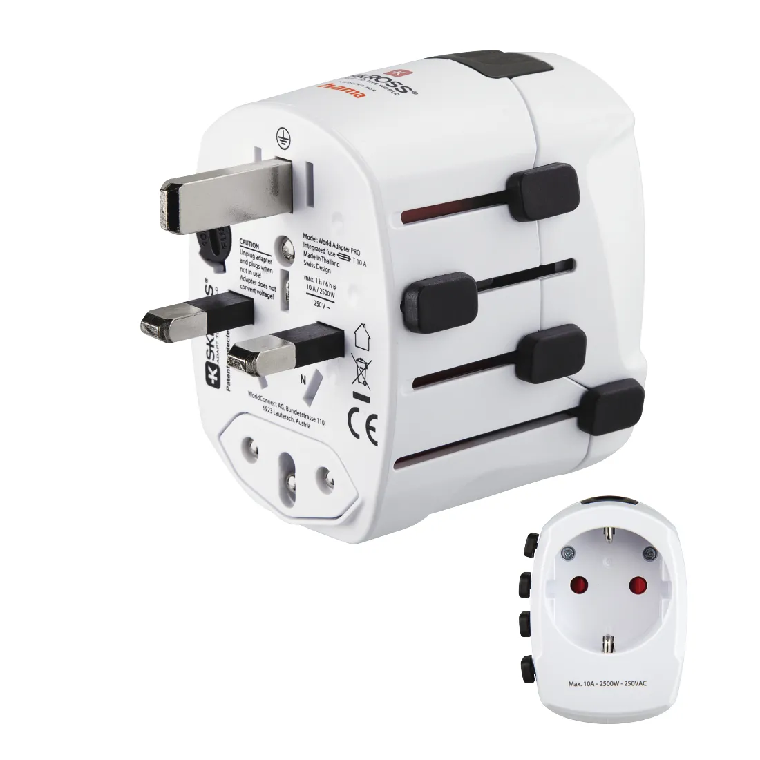 Adaptador De Viaje Hama De 3 Clavijas Para 150 Países