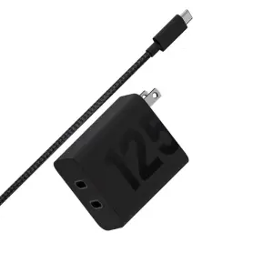 Motorola Cargador de Pared Turbo Power GAN 125W Dual con Cable USB-C