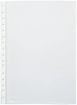 Pardo Pack De 100 Fundas Multitaladro A4 Transparentes 60 Micras - Acabado Piel De Naranja - Refuerzo En Blanco