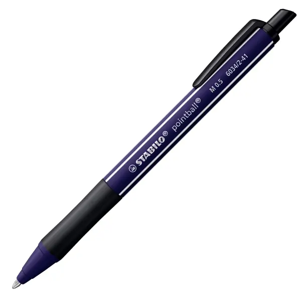 Stabilo Pointball Naturecolors Wildflower Boligrafo Retractil - Trazo 0.5Mm - Hecho Con 87% Bioplastico - Grip Antideslizante - Recargable - Tinta Azul - Color Del Cuerpo Ultra Marino