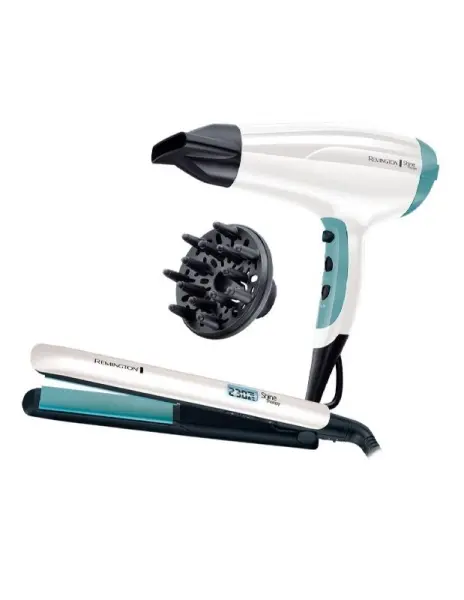 Remington Shine Therapy Pack Secador y Plancha de Pelo 2300W Cerámica y Aceite de Argán